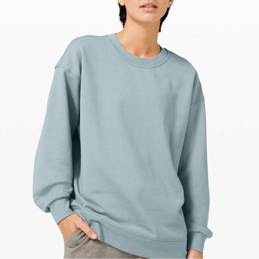 SOLD LULULEMON Perfectly Oversized Crew Blue Cast Size 2/4 - Picture 1 of 7